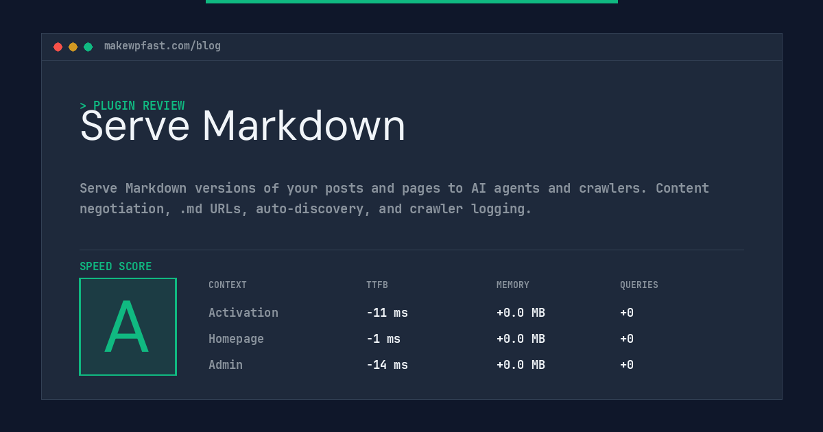 Serve Markdown - MakeWPFast