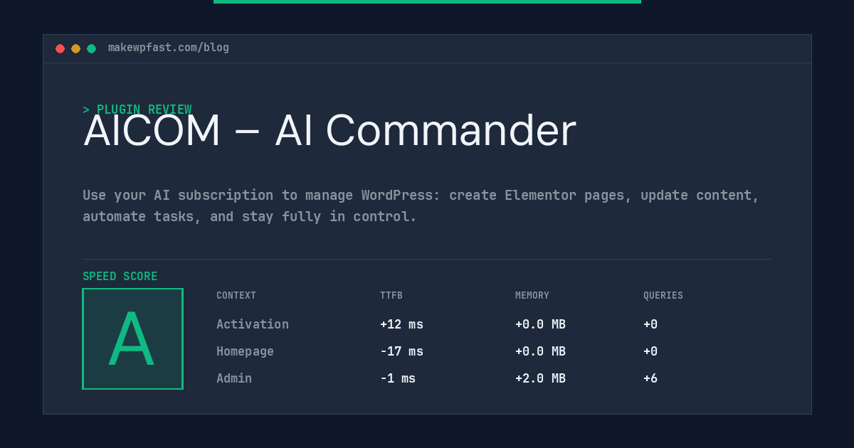 AICOM – AI Commander - MakeWPFast