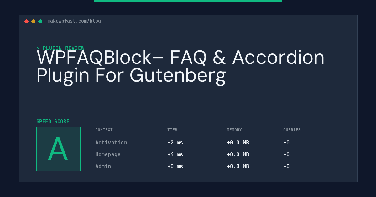 WPFAQBlock– FAQ & Accordion Plugin For Gutenberg - MakeWPFast
