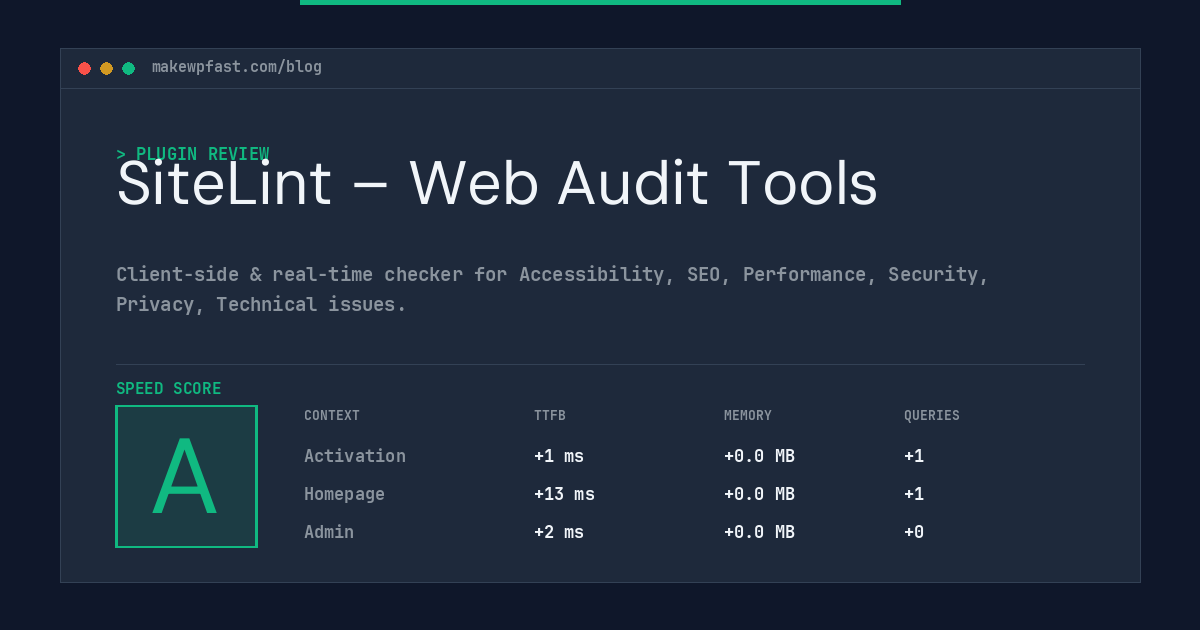 SiteLint – Web Audit Tools - MakeWPFast
