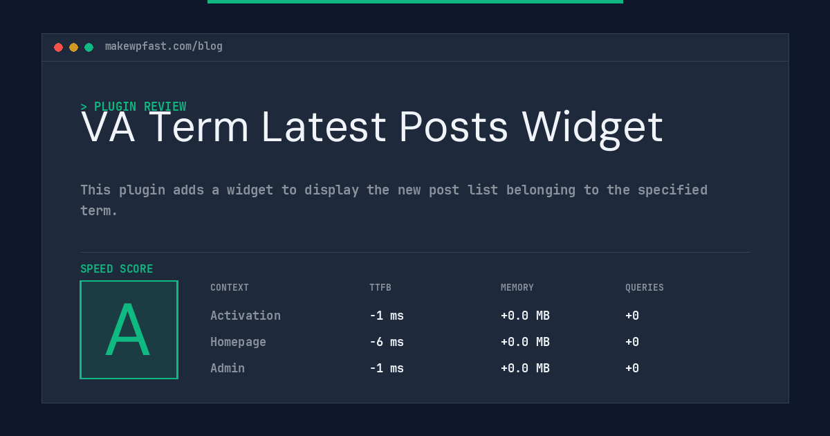 VA Term Latest Posts Widget - MakeWPFast