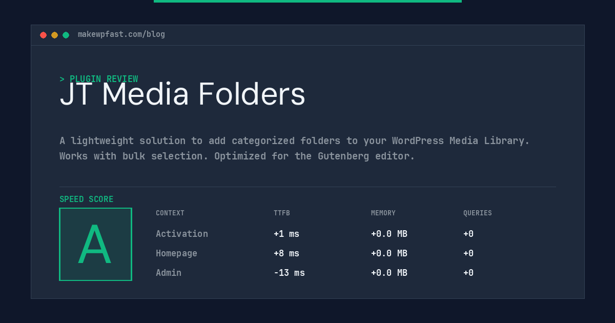 JT Media Folders - MakeWPFast