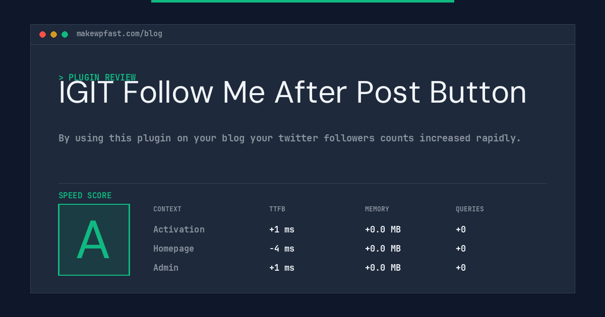 IGIT Follow Me After Post Button - MakeWPFast