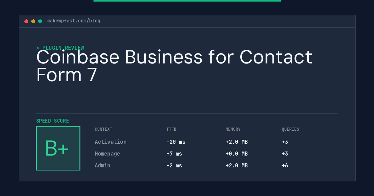 Coinbase Business for Contact Form 7 - MakeWPFast