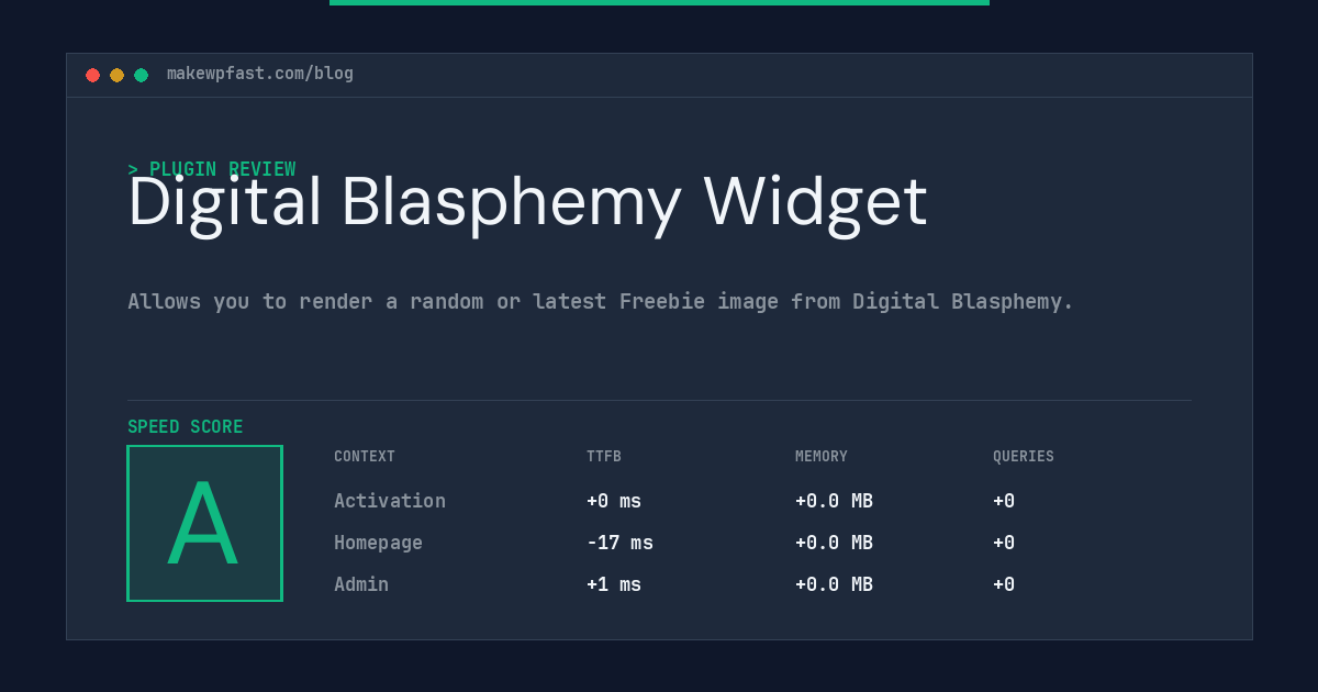 Digital Blasphemy Widget - MakeWPFast