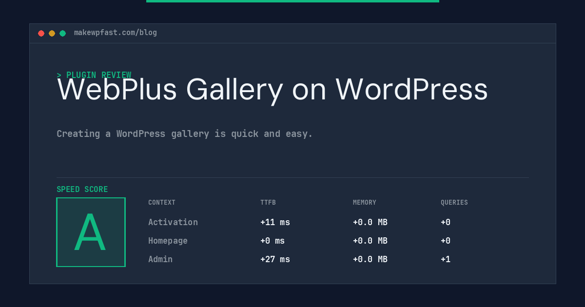 WebPlus Gallery on WordPress - MakeWPFast