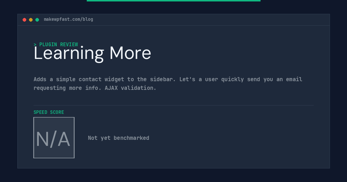 Learning More - MakeWPFast