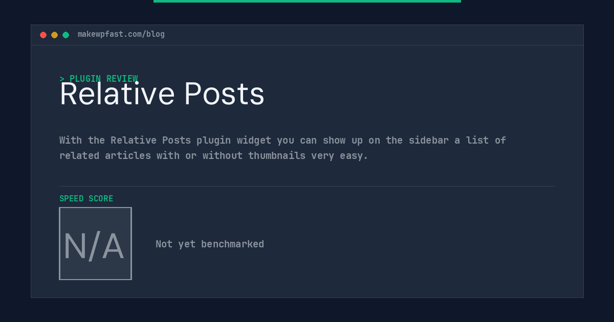 Relative Posts - MakeWPFast