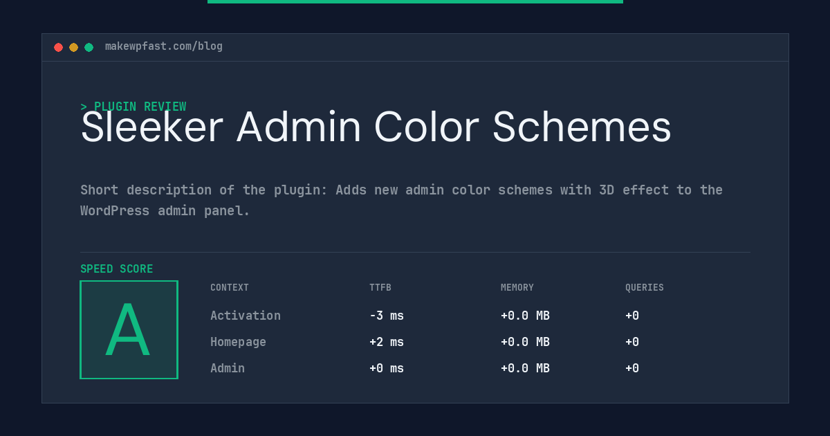 Sleeker Admin Color Schemes - MakeWPFast