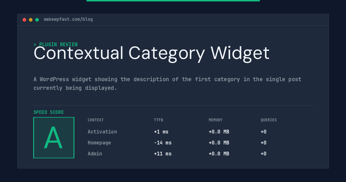 Contextual Category Widget - MakeWPFast