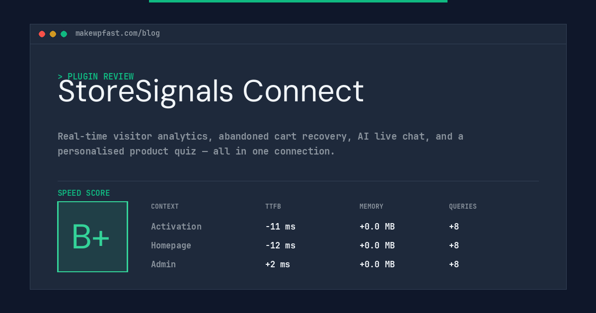 StoreSignals Connect - MakeWPFast