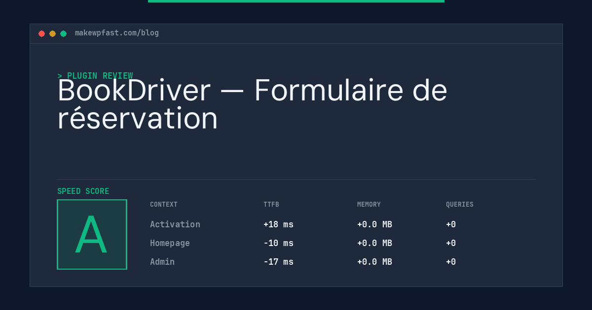 BookDriver — Formulaire de réservation - MakeWPFast