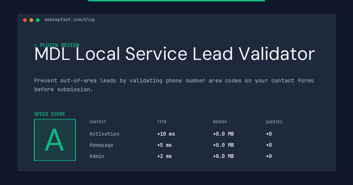 MDL Local Service Lead Validator - MakeWPFast