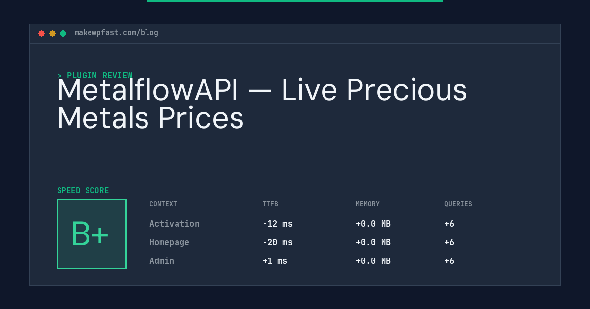 MetalflowAPI — Live Precious Metals Prices - MakeWPFast