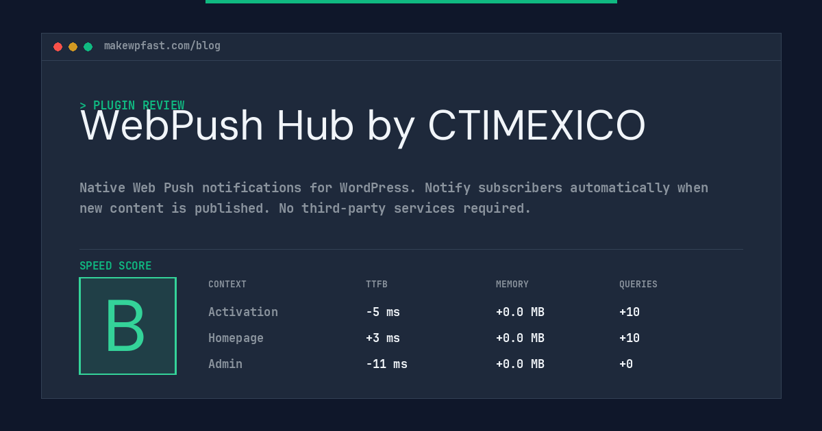 WebPush Hub by CTIMEXICO - MakeWPFast