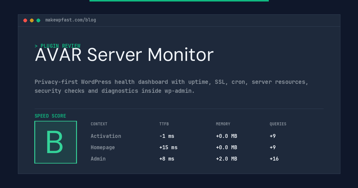 AVAR Server Monitor - MakeWPFast