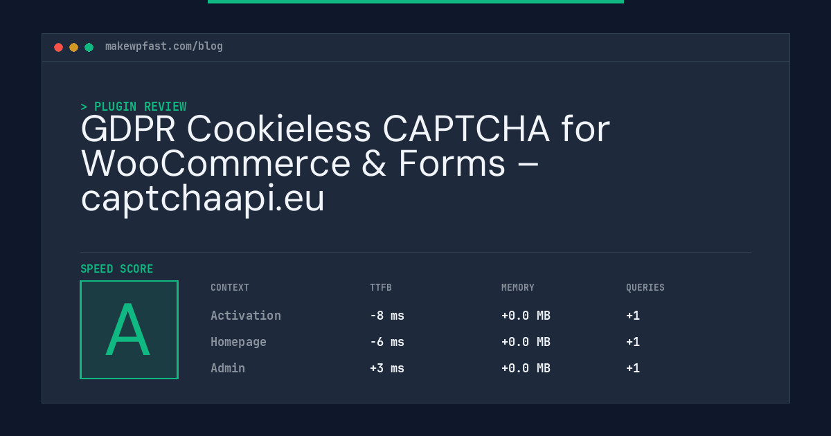 GDPR Cookieless CAPTCHA for WooCommerce & Forms – captchaapi.eu - MakeWPFast