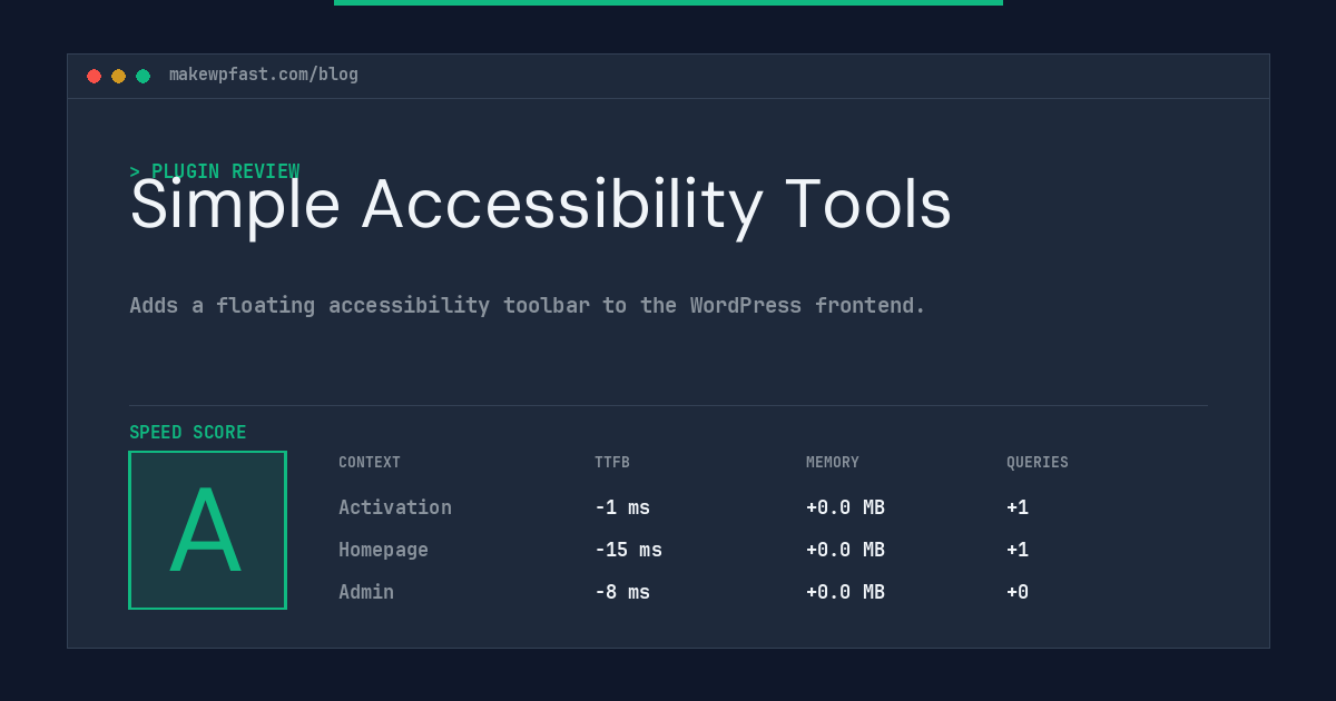 Simple Accessibility Tools - MakeWPFast