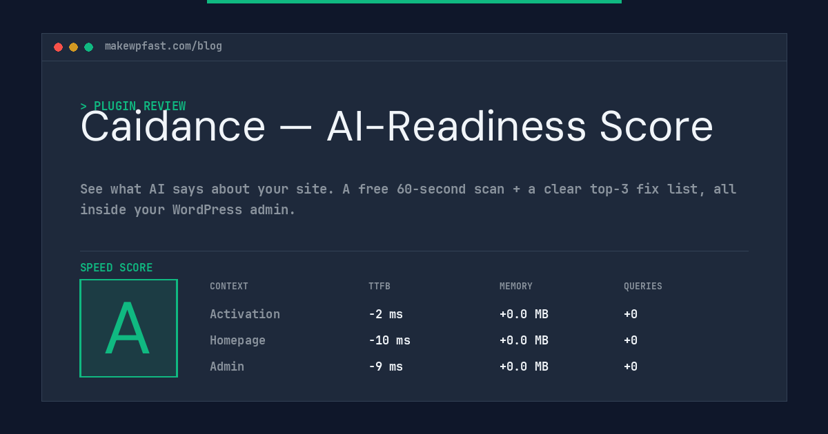 Caidance — AI-Readiness Score - MakeWPFast