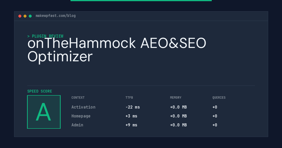 onTheHammock AEO&SEO Optimizer - MakeWPFast