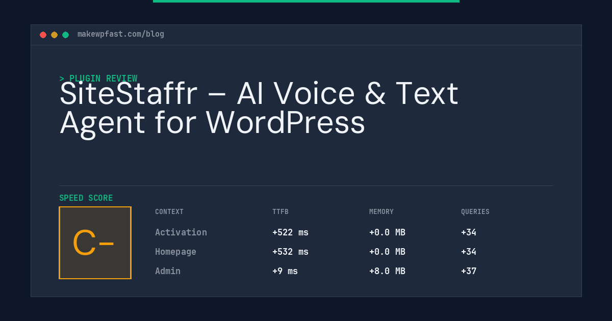 SiteStaffr – AI Voice & Text Agent for WordPress - MakeWPFast