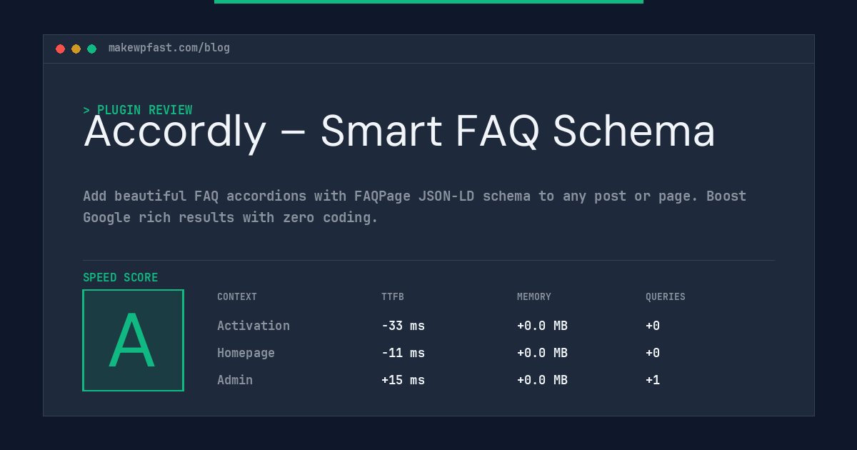 Accordly – Smart FAQ Schema - MakeWPFast