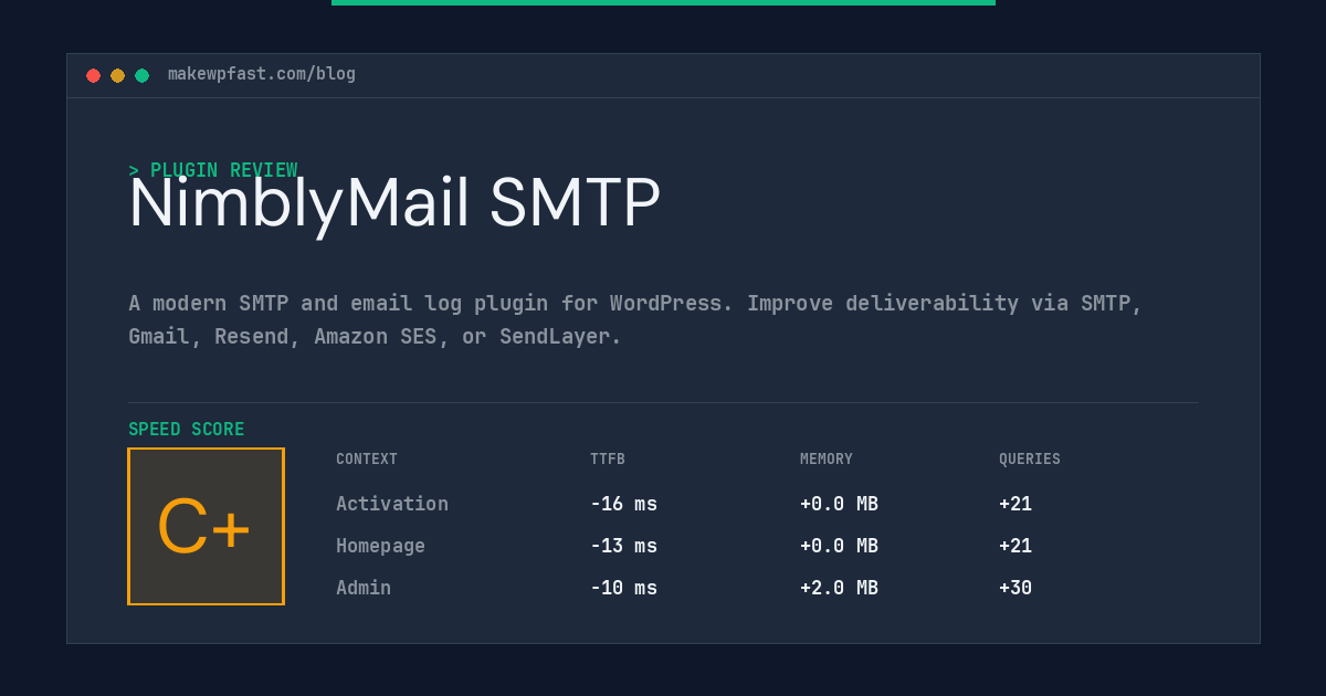 NimblyMail SMTP - MakeWPFast