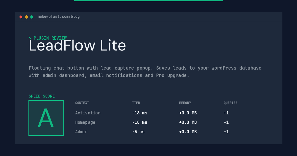 LeadFlow Lite - MakeWPFast