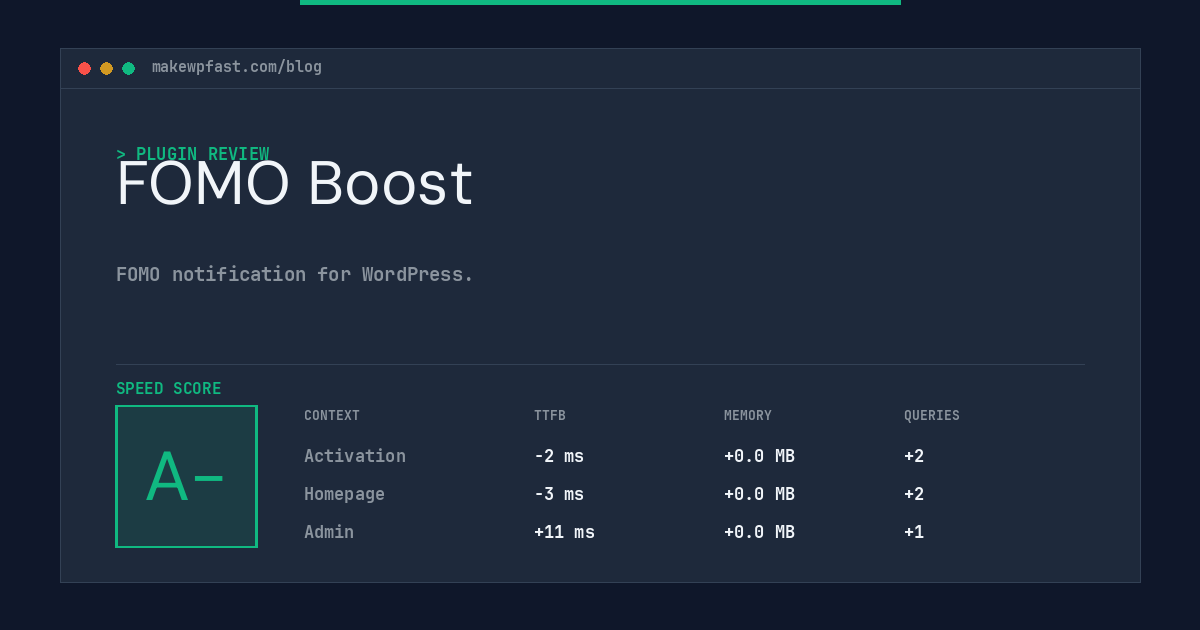 FOMO Boost - MakeWPFast