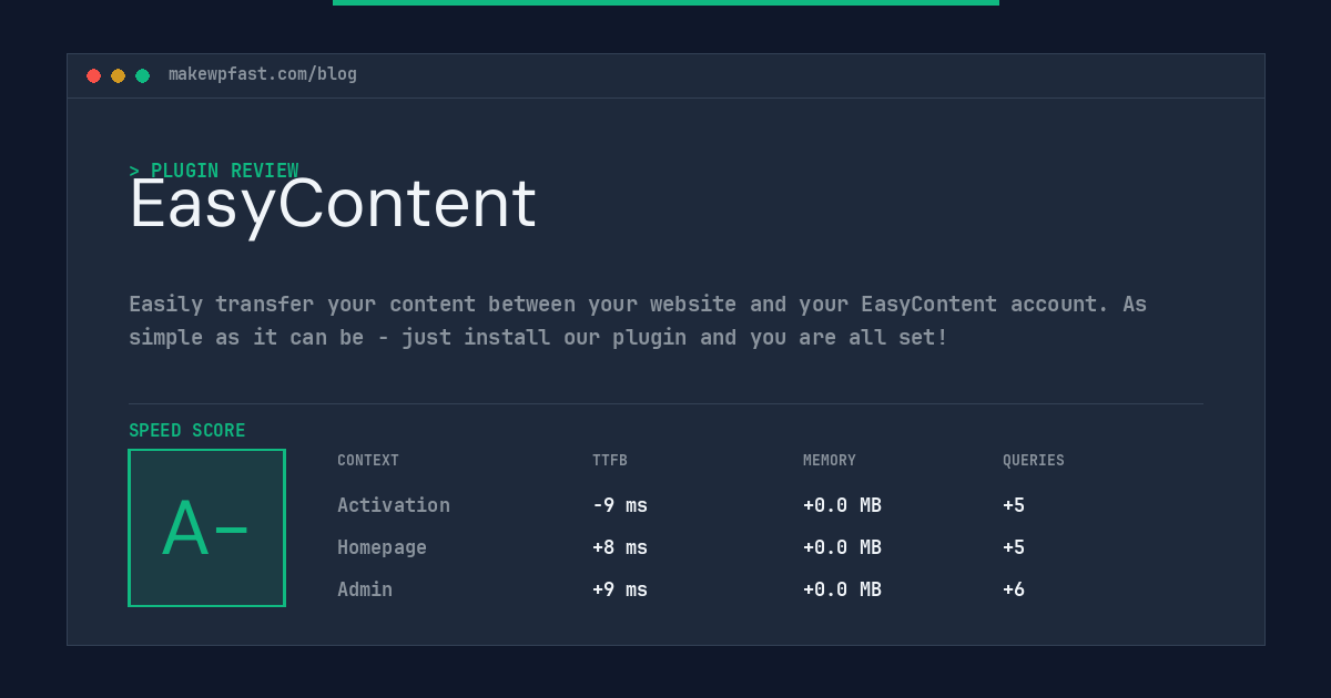 EasyContent - MakeWPFast