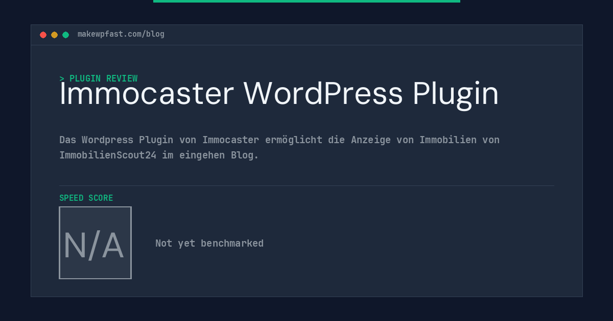 Immocaster WordPress Plugin - MakeWPFast