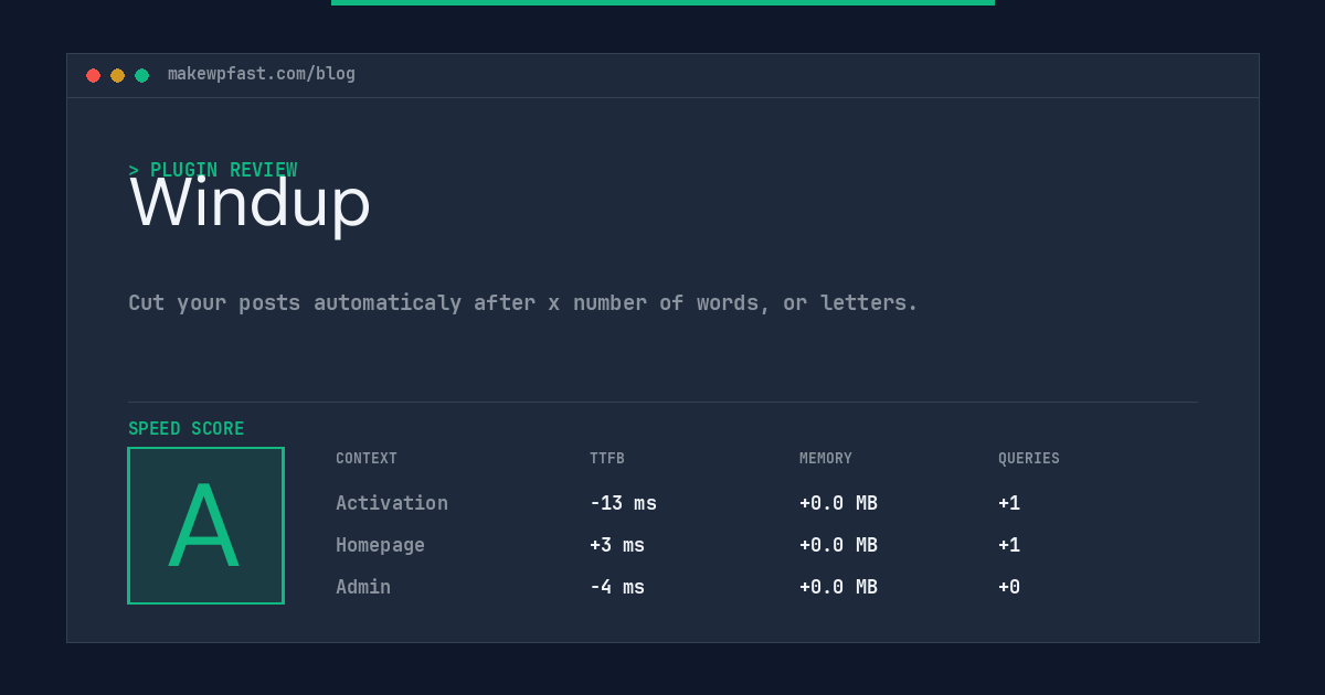 Windup - MakeWPFast