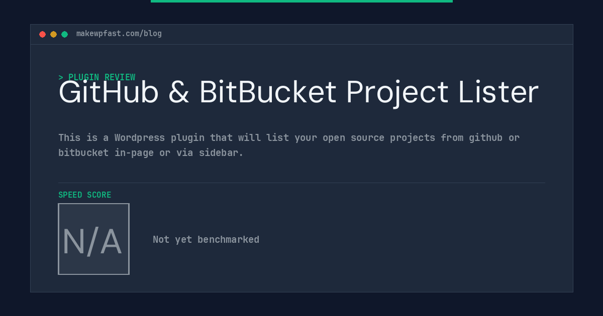 GitHub & BitBucket Project Lister - MakeWPFast