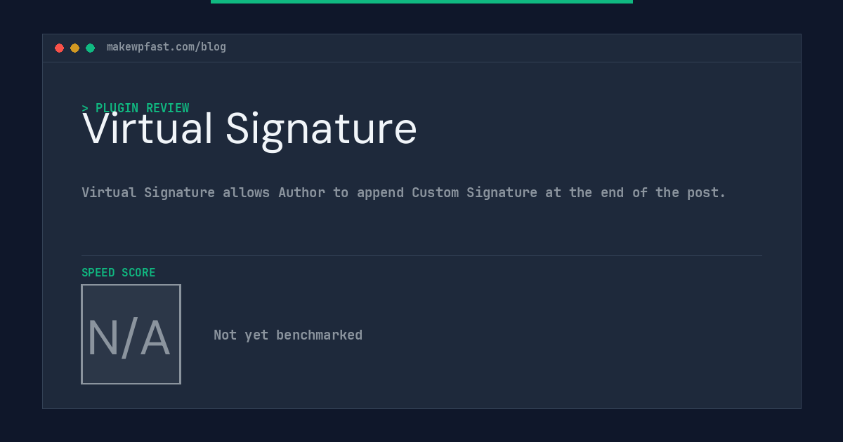 Virtual Signature - MakeWPFast