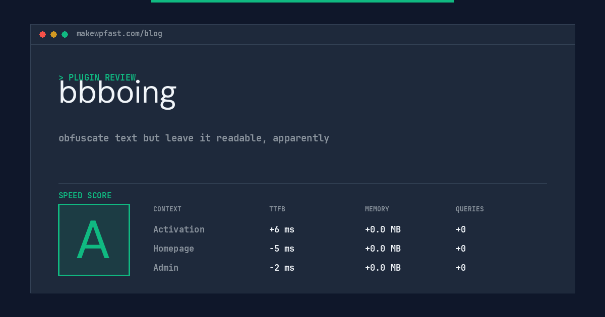 bbboing - MakeWPFast