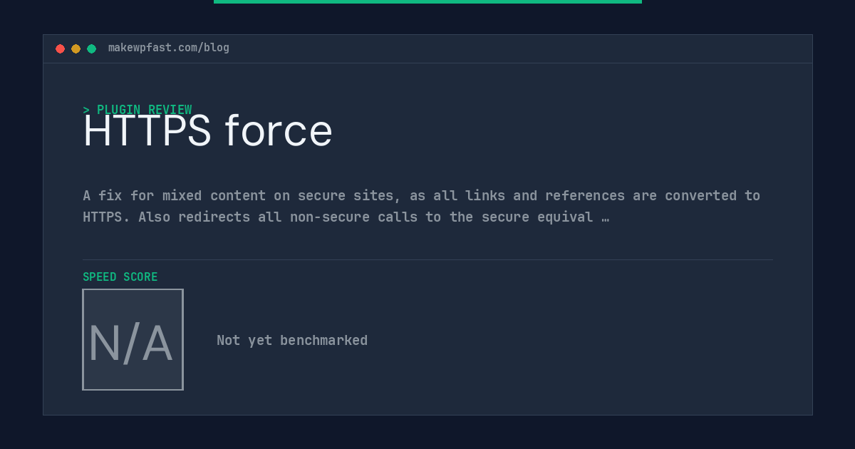 HTTPS force - MakeWPFast