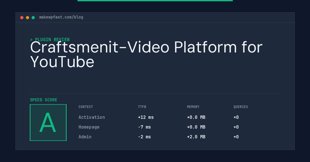 Craftsmenit-Video Platform for YouTube - MakeWPFast