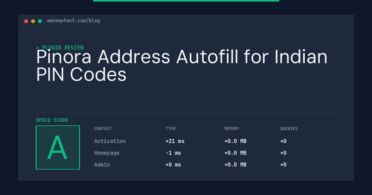 Pinora Address Autofill for Indian PIN Codes - MakeWPFast