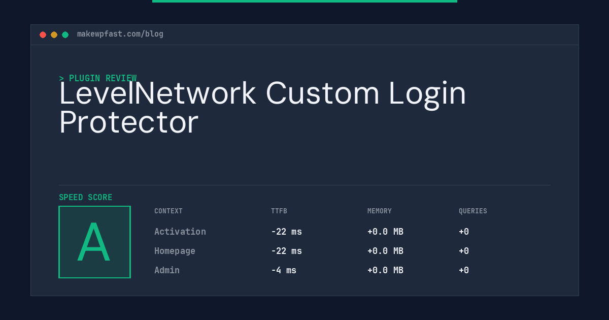 LevelNetwork Custom Login Protector - MakeWPFast