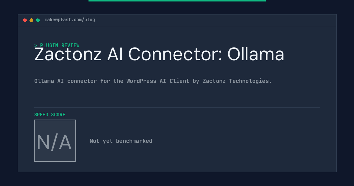 Zactonz AI Connector: Ollama - MakeWPFast