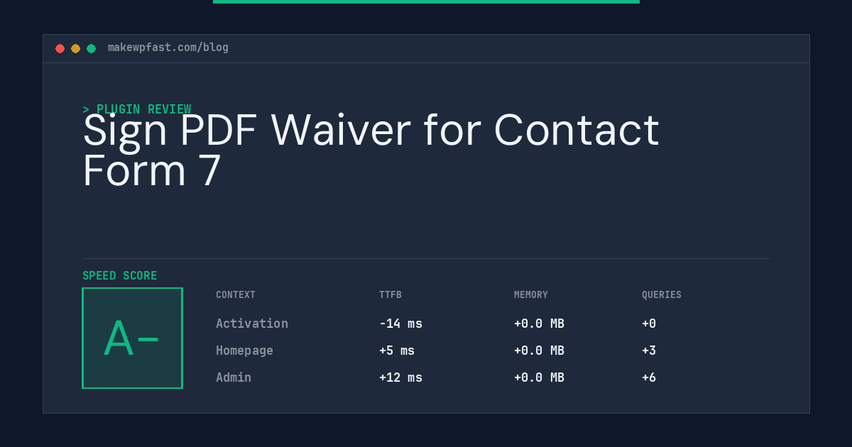 Sign PDF Waiver for Contact Form 7 - MakeWPFast