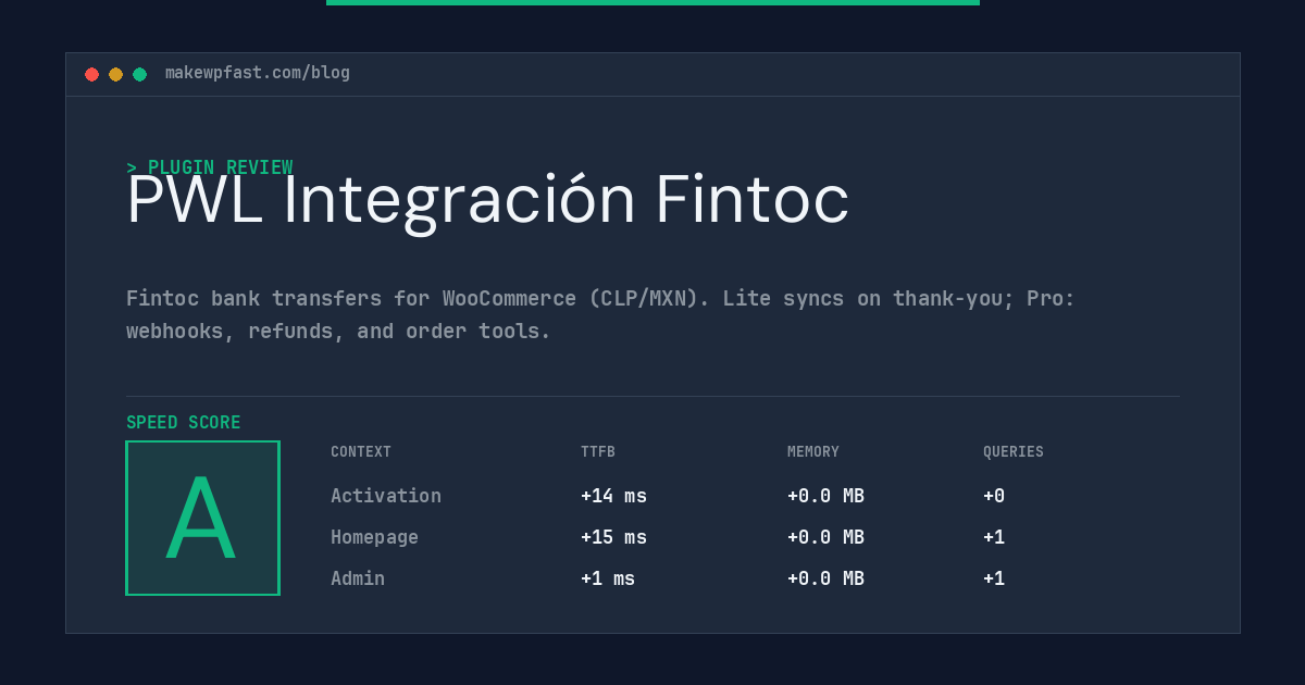 PWL Integración Fintoc - MakeWPFast