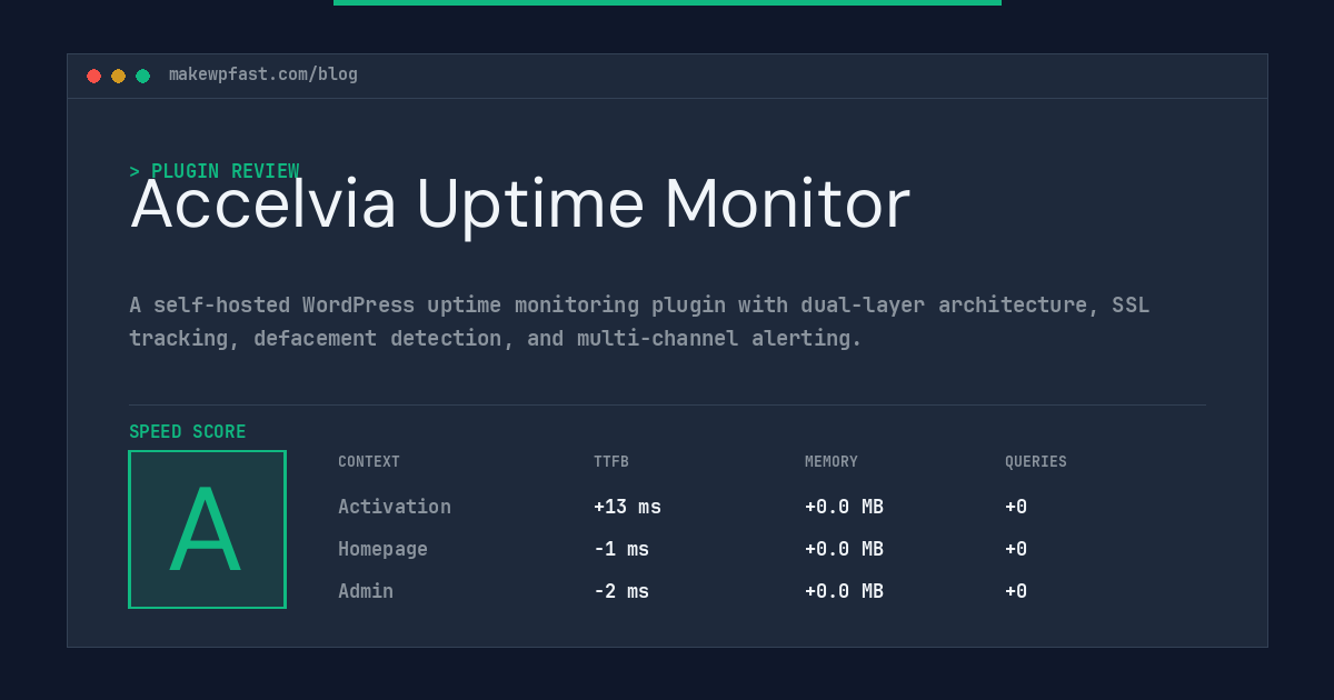 Accelvia Uptime Monitor - MakeWPFast