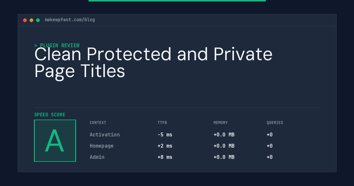 Clean Protected and Private Page Titles - MakeWPFast