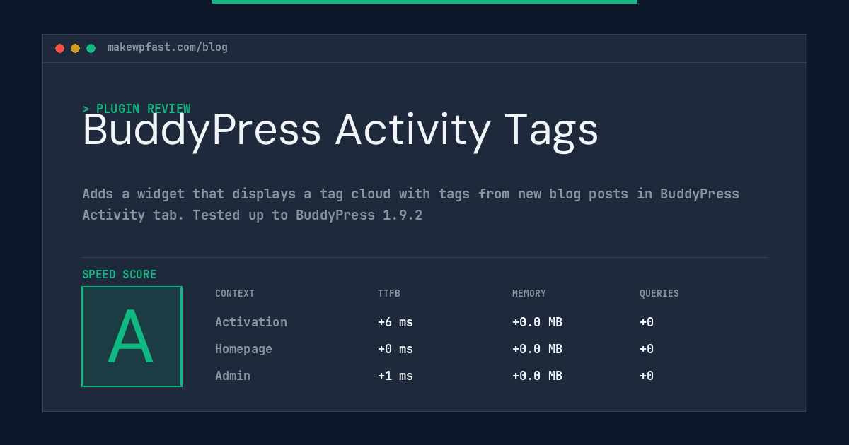 BuddyPress Activity Tags - MakeWPFast