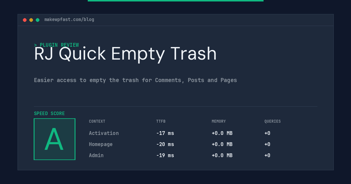 RJ Quick Empty Trash - MakeWPFast