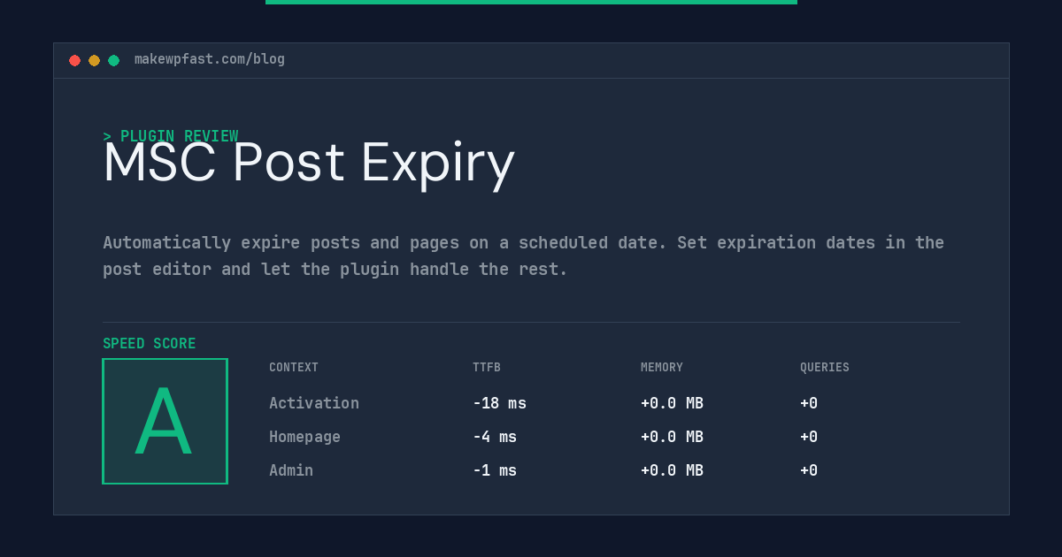 MSC Post Expiry - MakeWPFast