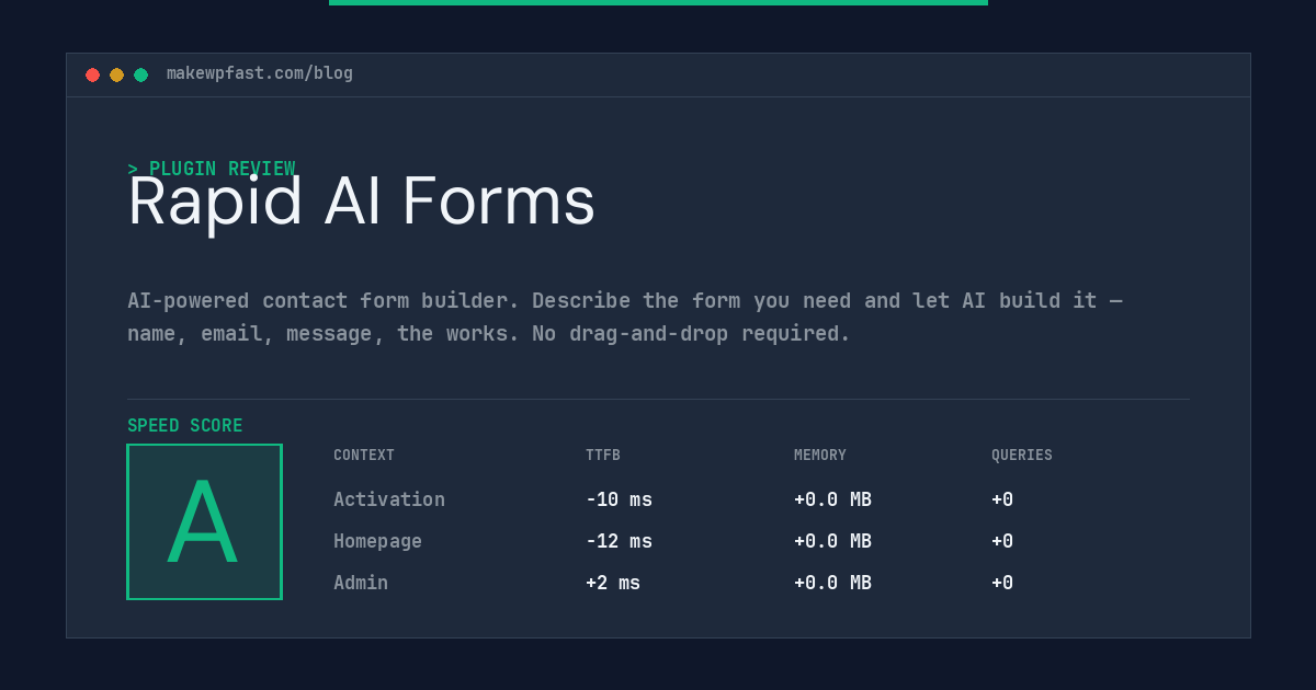 Rapid AI Forms - MakeWPFast