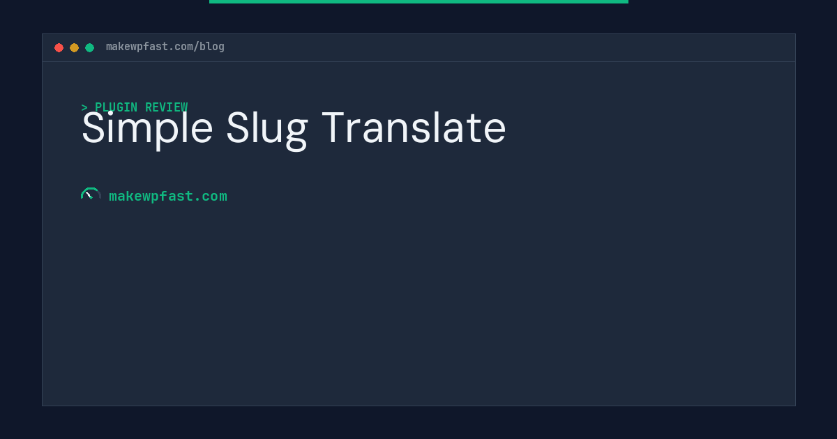 Simple Slug Translate - MakeWPFast