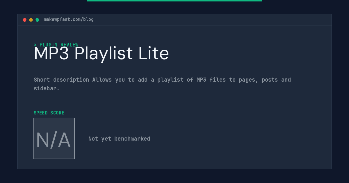 MP3 Playlist Lite - MakeWPFast